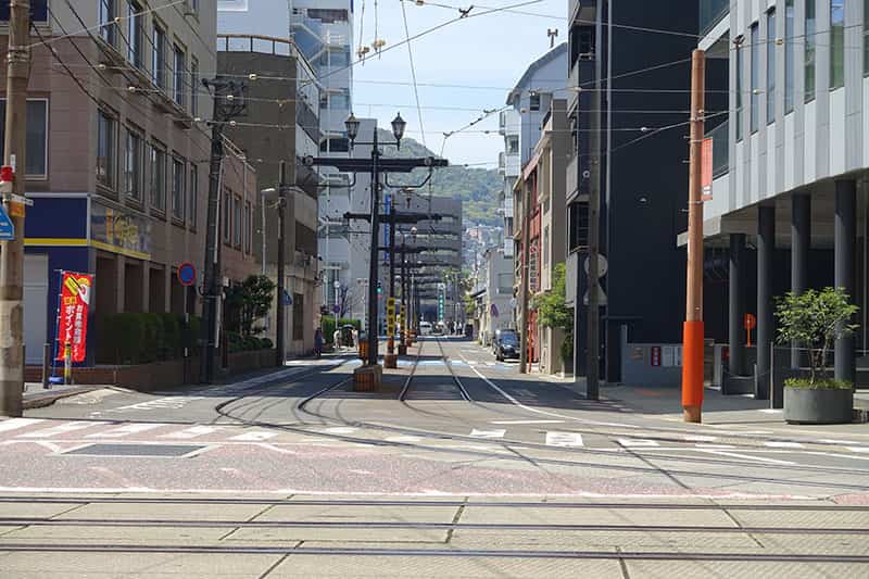 出島沿いの線路